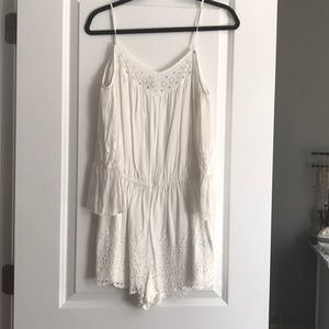 White off theshoulder American Eagle romper